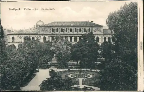 Ansichtskarte Stuttgart Technische Hochschulen - Gartenanlage 1914 