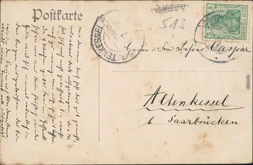 Ansichtskarte Königswinter Gruss vom Rhein: Fernblick vom Drachenfels 1905
