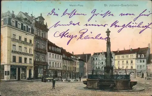 Sankt Johann-Saarbrücken Marktplatz mit Landwirtschaft - Forst-Gartenbau 1907