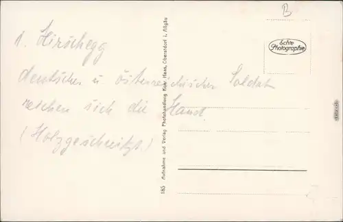 Ansichtskarte Hirschegg-Mittelberg Kriegerdenkmal mit Alpenpanorama 1936
