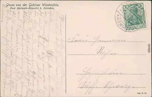 Ansichtskarte Gohlis-Dresden Gohliser Windmühle - Gemälde 1912
