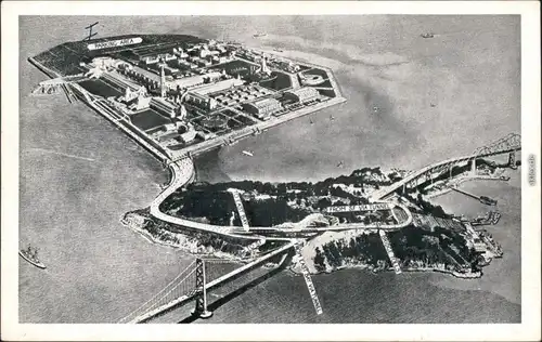 San Francisco Golden Gate International Expo - Luftbild-Karte 1938