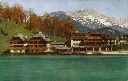 Königssee-Schönau am Königssee Hotel Schiffmeister mit Bergmassiv 1913