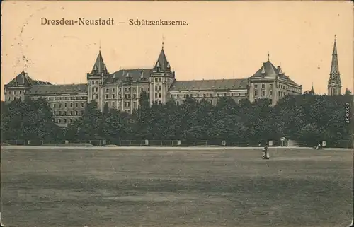 Ansichtskarte Äußere Neustadt-Dresden Schützenkaserne 1914