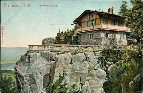 Ansichtskarte Karlsberg Karłów Schweizerhaus Heuscheuer 1915