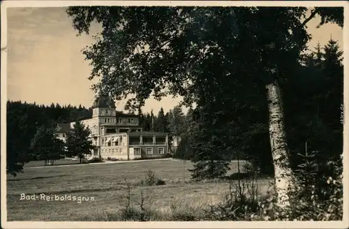 Ansichtskarte Bad Reiboldsgrün (Vogtland) Partie am Kurhaus 1929 