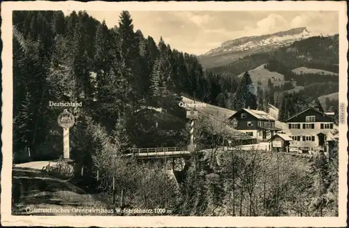 Ansichtskarte Riezlern-Mittelberg Grenze Grenzwirtschaft Walserschanz 1937 