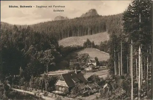 Ansichtskarte Bad Schandau Zeughaus mit Forsthaus Goldstein 1916 