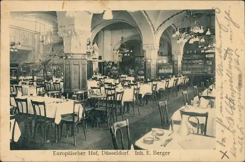 Ansichtskarte Düsseldorf Innenansicht - Europäischer Hof - Saal 1909 