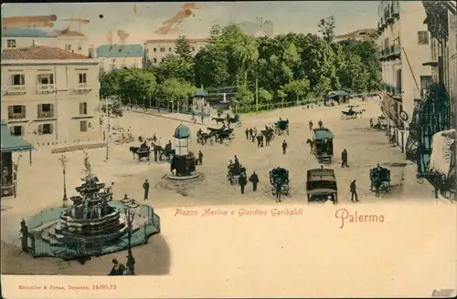 Palermo Palermo (Palermu) Piazza Marina e Giardino Garibaldi 1908 