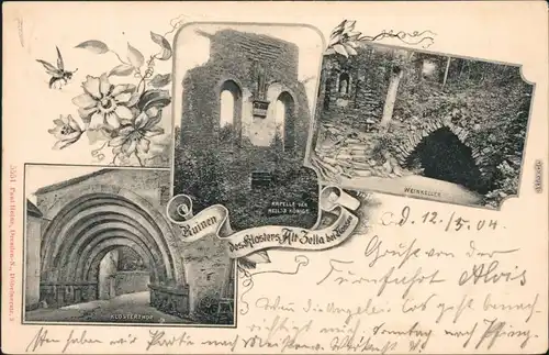 Ansichtskarte Nossen 3 Bild Ruinen des Klosters 1904 