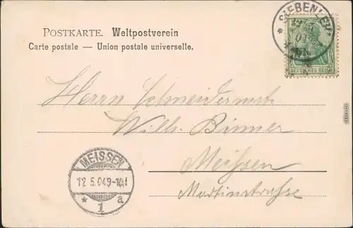 Ansichtskarte Nossen 3 Bild Ruinen des Klosters 1904 