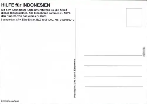 Ansichtskarte  Reklame & Werbung: Hilfe für Indonesien 2000