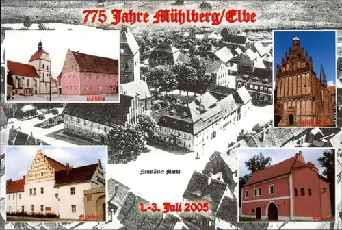 Mühlberg/Elbe Miłota Rathaus, Klosterkirche, Museum, Hospiz 1990