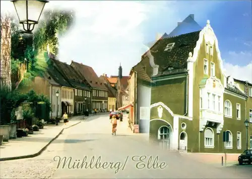 Mühlberg/Elbe Miłota Ortsmotiv mit Straßen-Ansicht 1998