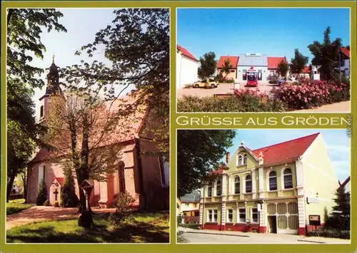 Ansichtskarte Gröden Kirche St. Martin, Denkmalplatz, Bauernschänke 1998