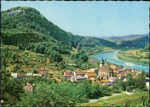 Ansichtskarte Königstein (Sächsische Schweiz) Panorama-Ansicht 1965