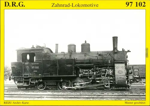Ansichtskarte  Zahnrad-Tenderlokomotive 97 102 1990