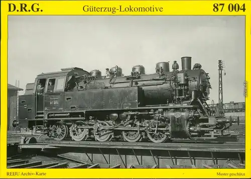 Ansichtskarte  Güterzug-Tenderlokomotive 87 004 1990