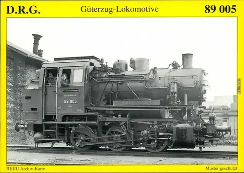 Ansichtskarte  Güterzug-Tenderlokomotive 89 005 1934/1995