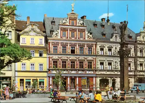 Erfurt Fischmarkt mit Roland - Haus zum Breiten Herd und Gildehaus 1972