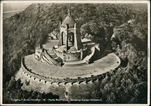 Porta Westfalica Kaiser-Wilhelm-Denkmal - Porta Westfalica - Luftbild 1934