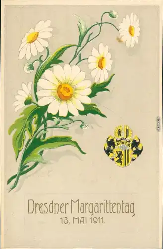 Ansichtskarte  Dresdner Margarittentag 1911 Prägekarte