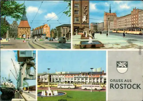 Rostock Steintor, Lange Straße, Überseehafen, Hauptbahnhof 1967
