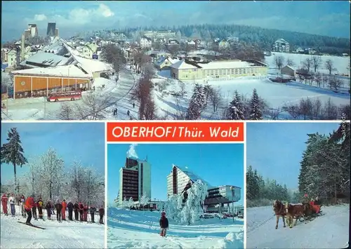 Oberhof (Thüringen) Panorama, Ski-Übungshang,   Schlittenfahrt 1986