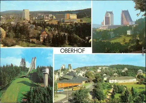 Oberhof (Thüringen) Stadtblick, Interhotel panorama, Schanze, Erholungsheim 1982