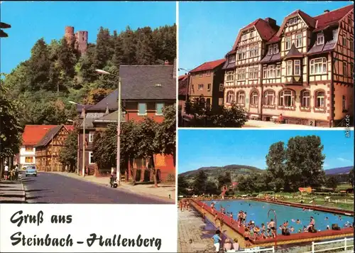 Steinbach-Hallenberg Hallenburg, FDGB-Erholungsheim, Schwimmbad 1980
