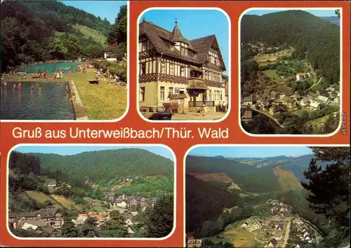 Unterweißbach Schwimmbad von Schiefergruben, Quittelsberg, Neubaugebiet 1985