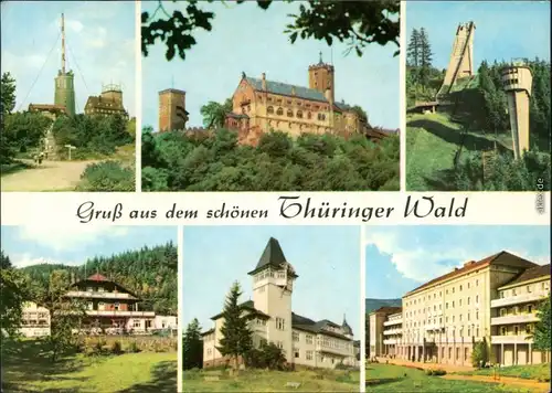 Thüringer-Wald: Inselsberg, Wartburg, Oberhof-Schanze, Schweizerhaus g1972