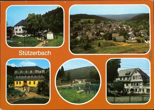 Stützerbach Kurpark, Übersicht, Goethehaus, Schwimmbad, Kneippbad 1988