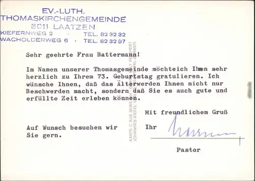 Ansichtskarte  kirchl. Spruch mit Blume, Glückwunsch zum Geburtstag 1980