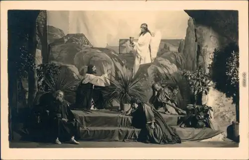 Ansichtskarte Oberammergau Passionsspiele: Engel reicht Kelch 1930 Privatfoto