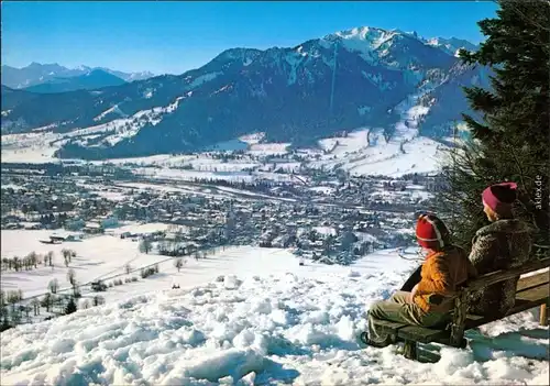 Fall-Lenggries Blick von der Denkalm: Karwendel, Brauneck, Benediktenwand 1990
