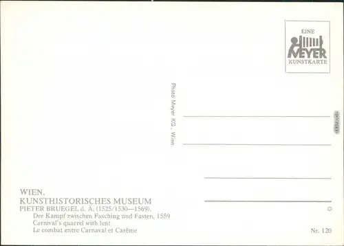 Wien Kunsthistorisches Museum:  Kampf zw. Fasching und Fasten 1980