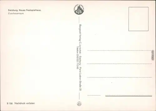 Ansichtskarte Salzburg Neues Festspielhaus - Zuschauerraum 1980