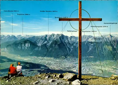 Tux (Tirol) Tuxer Alpen: Patscherkofel - Blick auf Innsbruck, 1985