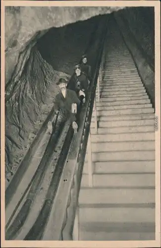 Ansichtskarte Berchtesgaden Salzbergwerk - Rutsche 1929 