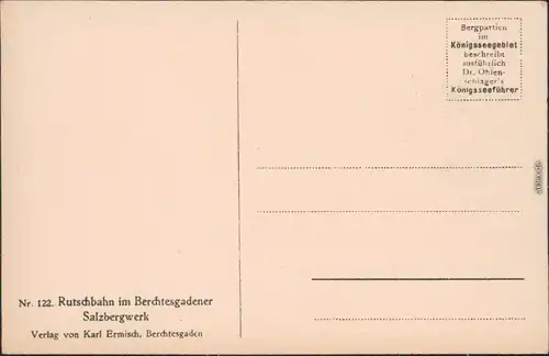 Ansichtskarte Berchtesgaden Salzbergwerk - Rutsche 1929 