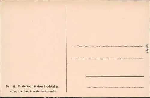 Ansichtskarte Ramsau (Wimbachtal) Hintersee mit Boot und Hochkalter 1922