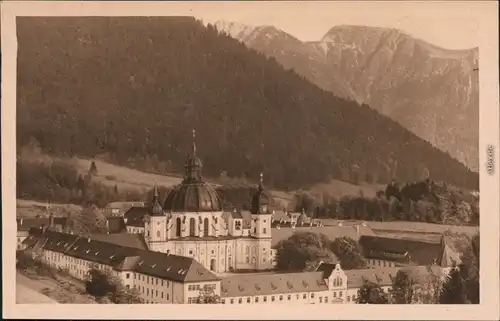 Ansichtskarte Ettal Kloster / Benediktinerabtei mit Bergmassiv 1932