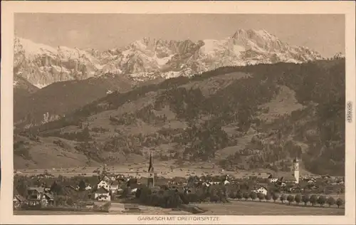 Ansichtskarte Garmisch-Partenkirchen Bergpanorama mit Dreitorspitze 1932