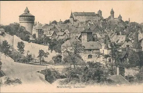 Ansichtskarte Nürnberg Hallertor 1913