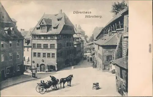 Ansichtskarte Nürnberg Straßenpartie am Dürerhaus 1908 