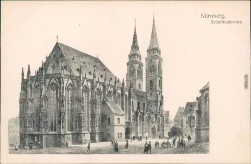 Ansichtskarte Nürnberg Sebalduskirche/St. Sebald 1914