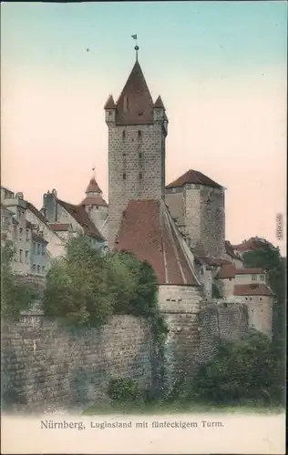 Ansichtskarte Nürnberg Wehrturm Luginsland 1910