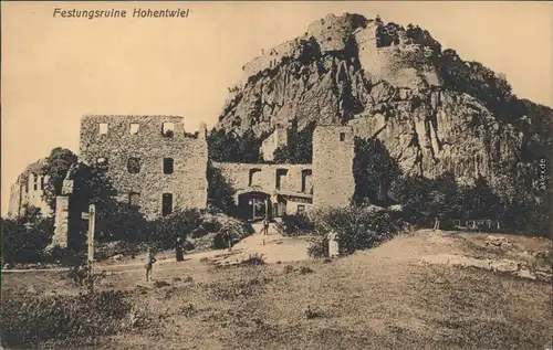 Ansichtskarte Singen (Hohentwiel) Partie an der Festungsruine Hohentwiel 1918 